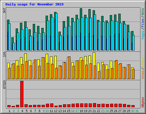 Daily usage for November 2019
