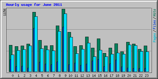 Hourly usage for June 2011