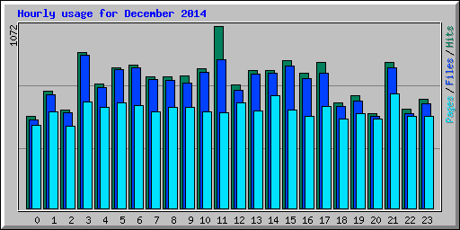 Hourly usage for December 2014