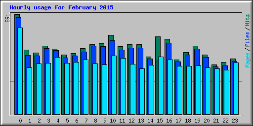 Hourly usage for February 2015