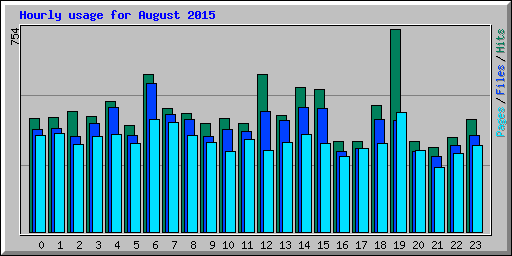 Hourly usage for August 2015