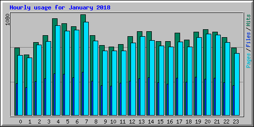Hourly usage for January 2018
